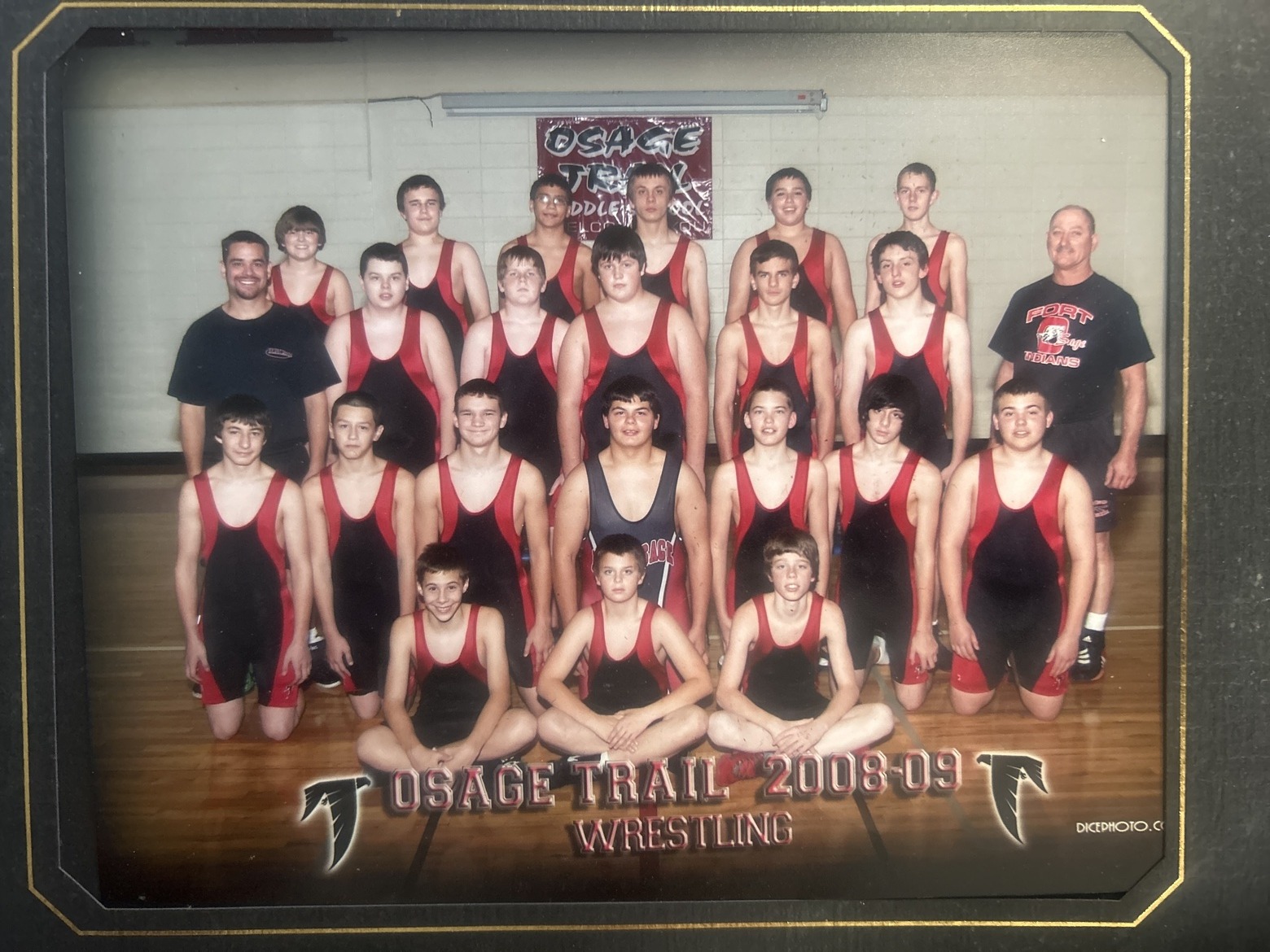 Casey with his wrestling team